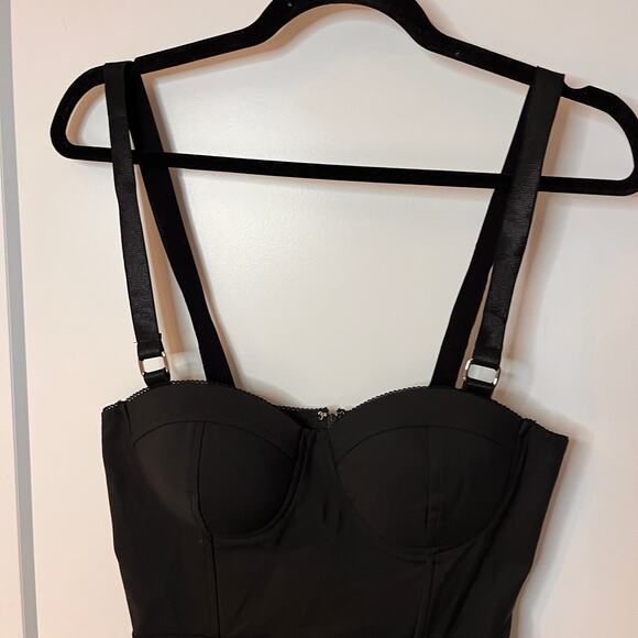 Superdown Black Corset Bodycon Adjustable Straps Mini Dress Size Small - Picture 2 of 10